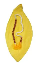 DEVAMA THE DIVINE Golden Yellow Bead Bag - Gomukhi Bag - Jaap Mala Bag - Japa Bag - Iskcon Bag - Chanting Bag with Sakshi Mala
