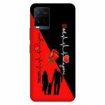 Voleano back cover for Vivo Y21, Mom, dad, love, mom, dad, heart, beat, back, cover