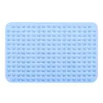 LifeKrafts Blue Rectangle PVC Anti Slip Bathroom Mat with Accu Pebble Suction Cup 88 cm x 58 cm