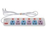 CONA 2646 COLOUR 6A 6x6 Power Strip with 1.5 meter cable and Power Indicator|6A Spike Guard