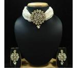 Gyaan Jewels Handmade Stone, Crystal Earring and Necklace Set White (Women, Girls) (Pack of 1) Free Size