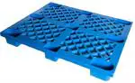 Lukia Plastic Pallets, Grid surface stackable Nine Legs, (1000 x 1000 x 140 mm, Blue )