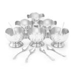 Kitchen Stainless Steel Dessert Cups & Serving Bowl for Ice Cream Salad Fruit Pudding Set of 6 (150 ml_Silver)