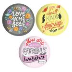 Dhcrafts Multicolor Metal You Are All Kinds Of Amazing D2, You Are Beautiful Capable Worthy, Love Yourself D2 Printed Fridge Magnet, 5.8 Cm (Pack Of 3)