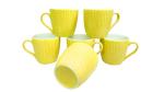 UPC Color Series Yellow Fine Bone China Ceramics Coffee Mugs 160 ml (Set of 6)