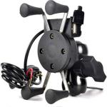JSTBUY LABEL Flexible and Adjustable Bike and Car Mobile Holder with USB Fast Charger