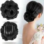 NETBOYS 1Pc Readymade Bun Bridal Hair Bun Extension Faux Bun Synthetic Hair Bun Juda Bun FOR WOMEN