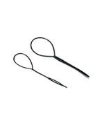 LYTIX Black Synthetic Tops Tail Hair Braid Plastic Ponytail Maker Hair Accessory (Pack of 2)