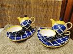 Caffeine Ceramic Handmade Blue Umrao Combo Breakfast Set of 6 pcs