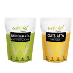 Amwel Combo of Organic Black Chana Atta 450g + Organic Oats Atta 450g