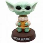 Mapache Bobble Head Carton Head Phone Holder Bracket Car Dashboard Decoration Model Toys (Baby Yoda Design)