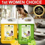 BLISS & BLUSH Dishwash Liquid Yellow 5LTR & Green 5LTR Combo pack| Natural, Herbal, Eco-friendly, Plant-based | Lime, Orange