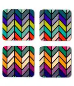 Whats Your Kick Vector Pattern Design Rainbow Glass Design Printed Set of 4 Coaster With Metal Stand