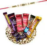 SurpriseForU Tasty Nestle And Cadbury Chocolate Gift Hamper, Golden Rakhi