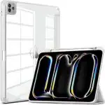 ProElite Case Cover for Apple iPad Pro 11 inch M4 2024 Cover, Smart Flip Case for Apple iPad Pro 11 inch M4 2024, Transparent Smart Flip Cover with Pencil Holder, Grey