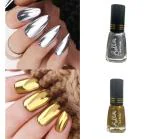 Silver Golden Nail Polish
