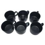 KCFT - Kashi Crafts Matte Black Ceramic Tea Cups, Set of 6, Classic and Elegant Design, 100 ml