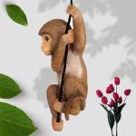 Craftify Hanging Monkey for Garden ,home and Balcony Decor Resin Monkey Climbing Hanging Animal Statue with Rope showpiece, suitable for Gifting(Brown, 16.5 Inch)