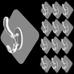 Meubels Hooks, Wall Key Hooks with Strong Adhesive Pad, Plastic Key Holder, Hooks for Hanging for Coat Hooks, Key Hooks, Hat Hooks, Adhesive Wall Hooks for Bedroom Bathroom Kitchen ,10 PCS