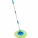 Primeway Stainless Steel Spin Mop Spares Set Extendable Handle Stick Rod with Microfibre Refill, 38cm Green