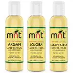 MNT Combo Of Cold Pressed Argan Oil, Jojoba Oil and Grapeseed Oil 100 ml Each (Combo Of 3)