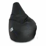 OHSTORE BRANDED BEAN BAG COVER/LUXURY BEAN BAG COVER FOR LIVING ROOM(SIZES AVAILABLE XXL,XXXL,JUMBO IN STOCK) FOR COMFORTABLE SITTING | PIECE OF 1 | COLOR-BLACK AND BLUE PAIPING| SIZE-XXL