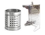 FIRST FRONT Stainless Steel Cutlery Holder With Stainless Steel Cheese & Vegetable Grater Kaddu Kash Supreme Amrapali Grater and (Multicolour, Pack of 2)