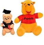 Saubhagye Multicolor Teddy, Pooh Soft Toys, size-32 cm for 1 year and above (pack of 2)