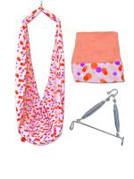 VParents Preemie Baby Swing Cradle with Mosquito Net and Spring (Orange)