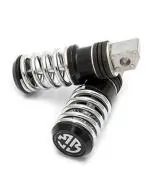 A4s Automotive and Accessories Black Spring Coil Style Bike Foot Pegs Foot Rest Ped Set of 2