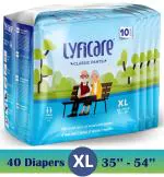 lyficare Classic Pants-Adult Diaper|XL-40Pcs|Pack of 4|Waist Size:88-137Cm|35-54Inch| Adult Diapers - XL (40 Pieces)