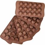 CIAZA Smiley, Heart, Shell, Star, Rose and Flower Shape Chocolate Mould (Pack of 6)