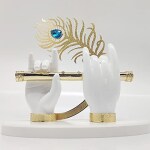 CraftEmporio Gold Plated Krishna Ji Hands With Flute Figurine|24K Gold Plated With White Hand of Krishna|Very Classical Piece For Decor As Well As Wedding And Corporate Gifting Purposes - 9 5 Inch