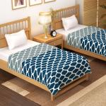Story@Home Superfine Camric Cotton Abstract Abstract 2 Unitrs Bedcover Super Soft Single Size Dohars - Blue and Grey