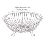 Sarvatr Sunflower Heavy Stainless Steel Vegetable Basket for Kitchen/Fruit Basket for Dining Table/Fruit & Vegetable Storage Basket Nickel Chrome Plated