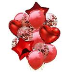 Toyxe Multicolor Foil Confetti Balloons, Metallic Balloons, Star, Heart Foil Balloons