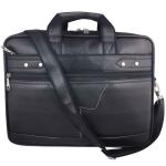 SW SUPER WORLD Men's Synthetic Leather Briefcase Best Laptop Messenger Bag Satchel | Shoulder Sling Office Bag for Men (Black)