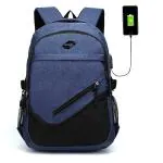 Laptop Backpack With USB Charging Port, Water Resistant with College Computer Bag for Men & Women (Navy Blue) 