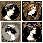 Love Creation A4 Size poster print for creative wall art- art-nouveau-cocktail-recipe-cards-6015(Non Sticker)