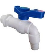 DOLEX White Plastic Bibcock Wall Mount Installation Type Bib Tap Faucet (Pack of 1)