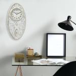 eCraftIndia Brown Wooden Bell Shaped Analog Pendulum Wall Clock With Embossed Numerals