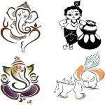 Asmi Collections 13 cm God Stickers for Car, Bike, Scooter etc Removable Sticker (Pack of 1) | Wall Sticker | waterproof wall sticker