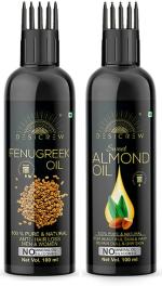 Desi Crew Fenugreek and Almond Oil for Skin, Body and Hair Care 100 ml Each