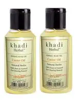KHADI HERBAL Castor Oil with Blend of Natural Herbs Healthy Hair (Pack of 2) Hair Oil (200 ml)