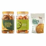 Amrut Jaggery Cubes Combo - Elaichi, Ginger & Jaggery Powder 1800 gram