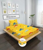 AS HUBS bedsheet for Single Bed Made with Pure Microfiber 1 bedsheet and 1 Pillow Cover (Size 36x72 inches) fit up to 6 inches mattres(Colour-Yellow and Orange)