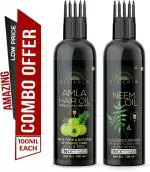 Desi Crew Amla and Neem Oil for Hair Fall Control with Extra R Regrowth Hair Oil 100 ml Each