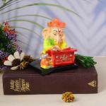 FAMTURE Multi Color Polyresin Ganesha Munimji Statue For Home Decor Showpiece, God Statue. Decorative Showpiece - 8.89 cm