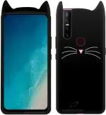 AmericHome Vivo V15, Vivo 1819, PD1831F Black Rubber Shock Proof Mobile Back Cover