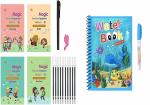 PRAYOSHA ENTERPRISE Magic Practice Copybook and Water Magic Books Reusable Water Reveal Activity Book (4 Book 10 Refile 1 Water Book)Number Tracing Book for Preschoolers with Pen,Children Magic Water Coloring Book with Magic Pen